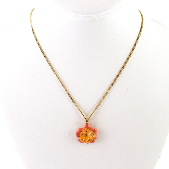 Crewcuts Jewelry - Crewcuts Flower Pendant Necklace orange coral